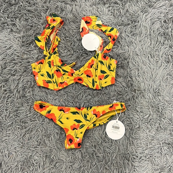 NEW • Tori Paver • Saffron Floral Bikini Set Vada and Mimi Womens Small - Picture 3 of 5